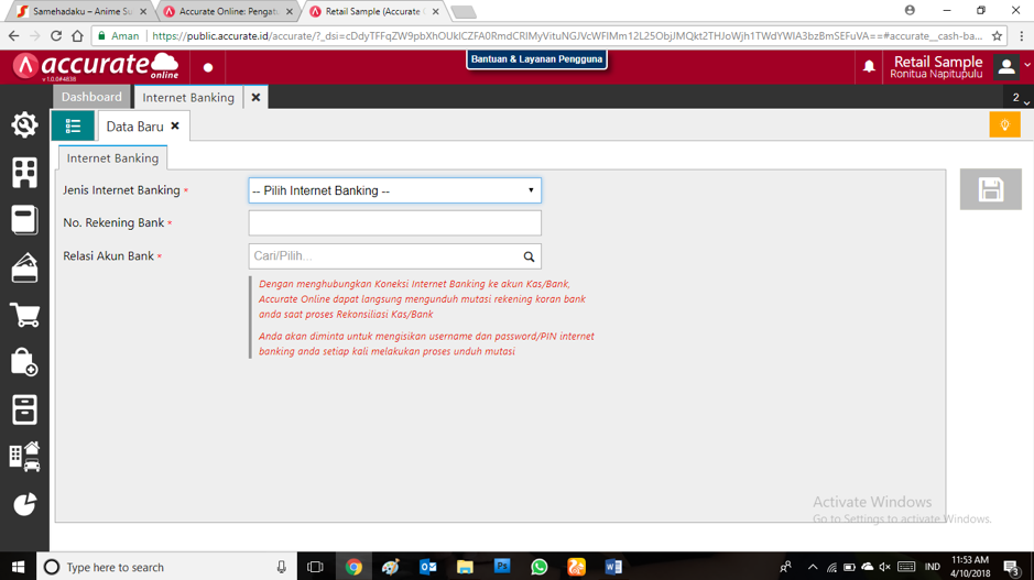 internet banking accurate online