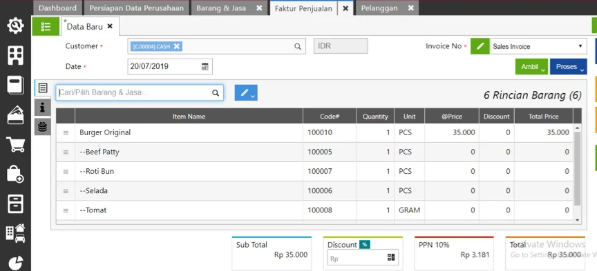 Daftar Mene dalam Membuat Pencatatan Menu untuk bisnis Resto di Accurate Online