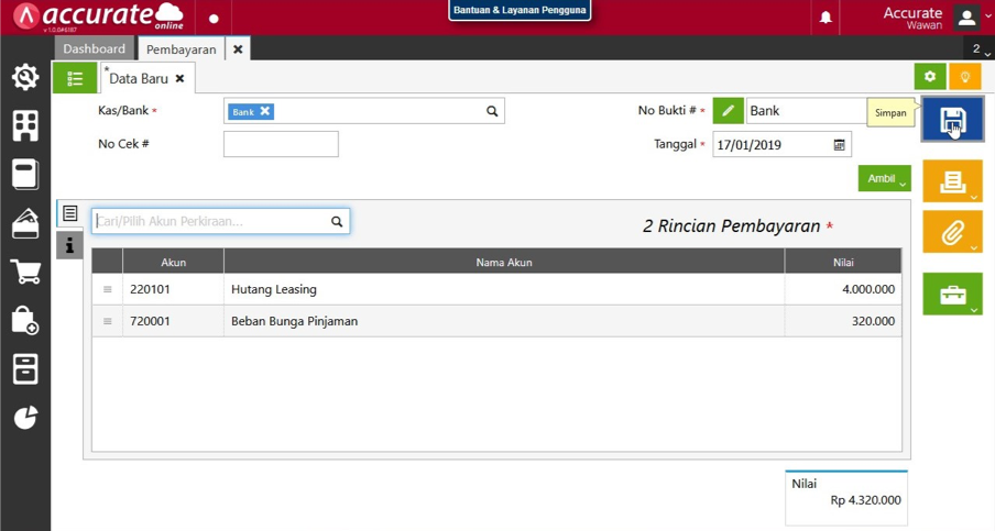 Transaksi Berulang Accurate Online 1