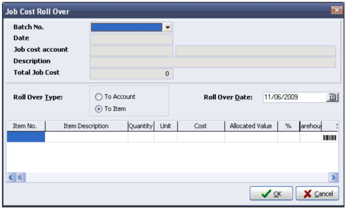Aktivitas Roll Over [Finishing Job Costing] di Accurate