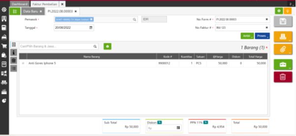 Akun Pembulatan di Transaksi Pembelian Accurate Online