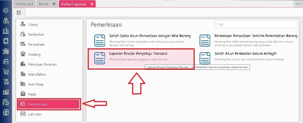 Alasan Penolakan Di Laporan Rincian Penyetuju Accurate 3