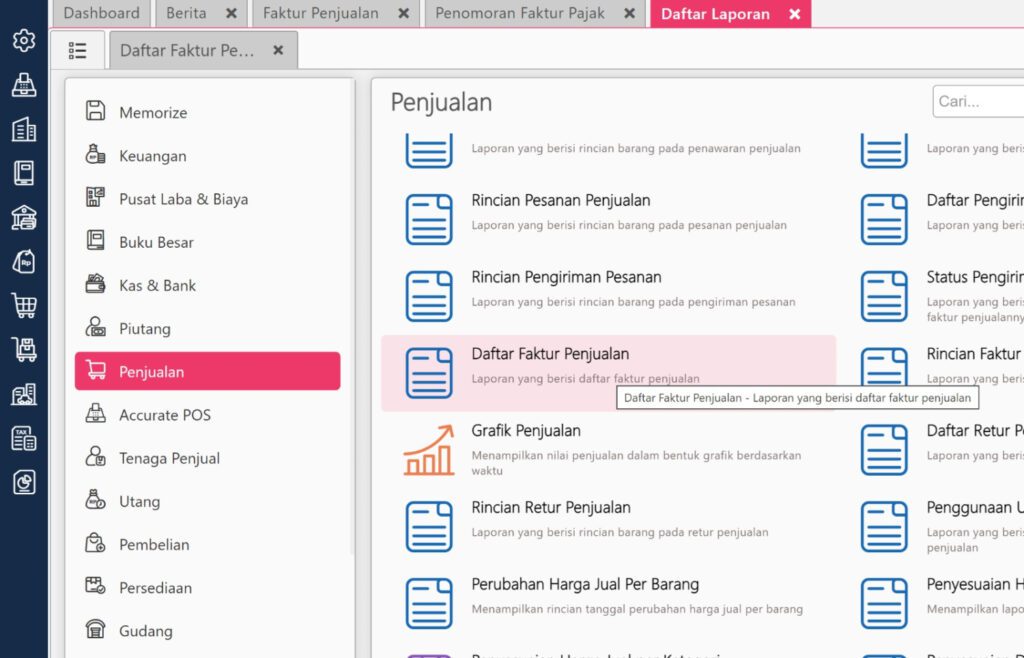 Buat Laporan Faktur Penjualan Perbulan di Accurate Online