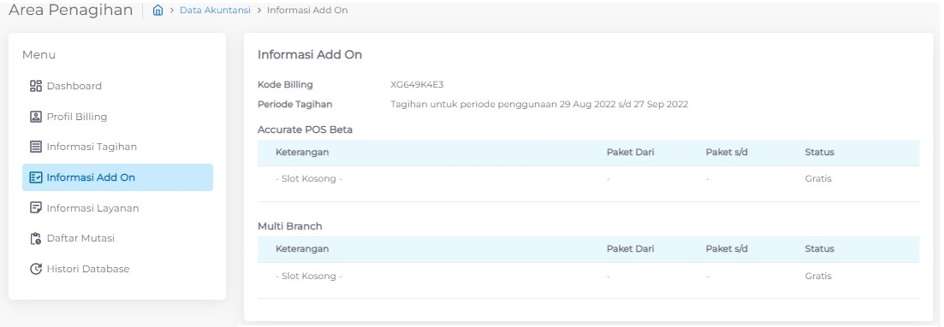 Cara Aktivasi Paket Add On di Database Accurate Online