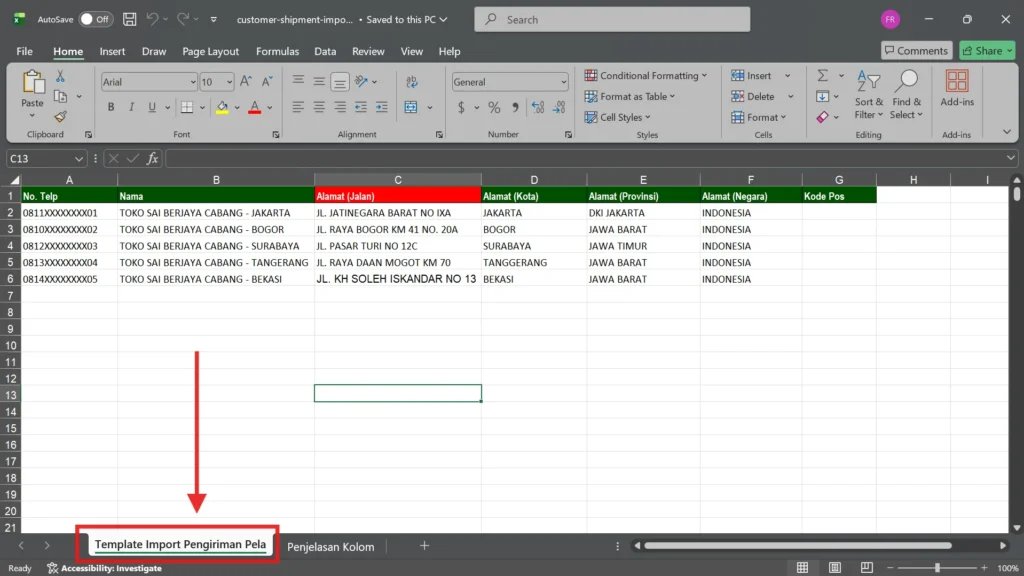 Cara Impor Alamat Pelanggan Dari Excel Di Accurate Online 3