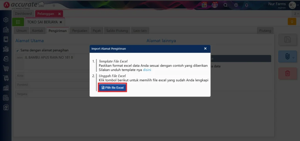 Cara Impor Alamat Pelanggan Dari Excel Di Accurate Online 5
