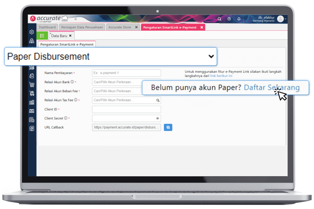 Cara Integrasi Paper (Disbursement) dengan Accurate Online
