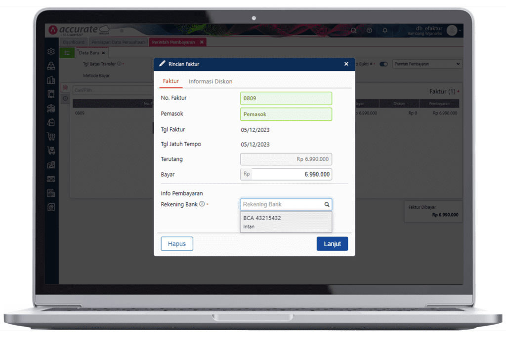 Cara Integrasi Paper (Disbursement) dengan Accurate Online
