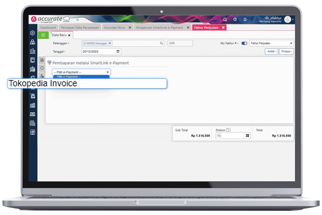 Cara Integrasi Tokopedia E-Invoicing dengan Accurate Online