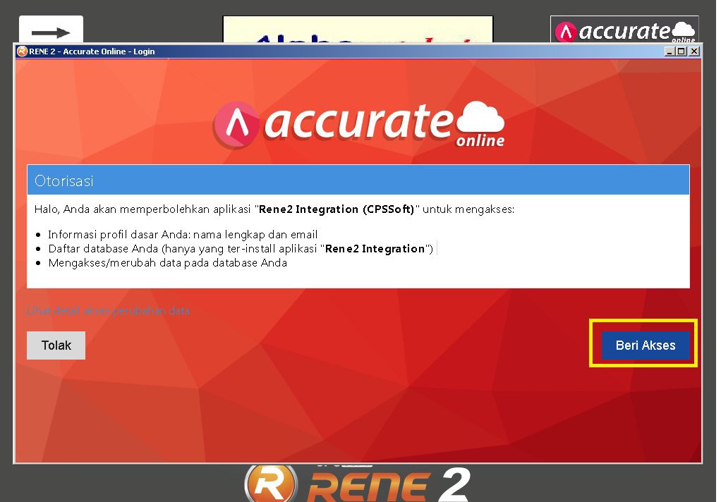 Cara Melakukan Sinkronisasi RENE dengan Accurate Online