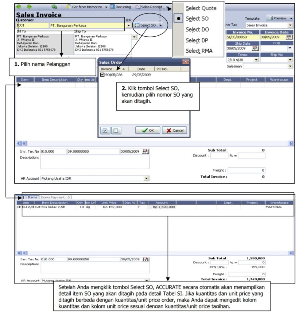 Cara Membuat Formulir Sales Invoice pada Accurate