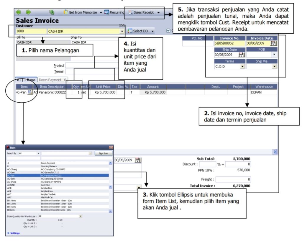 Cara Membuat Formulir Sales Invoice pada Accurate