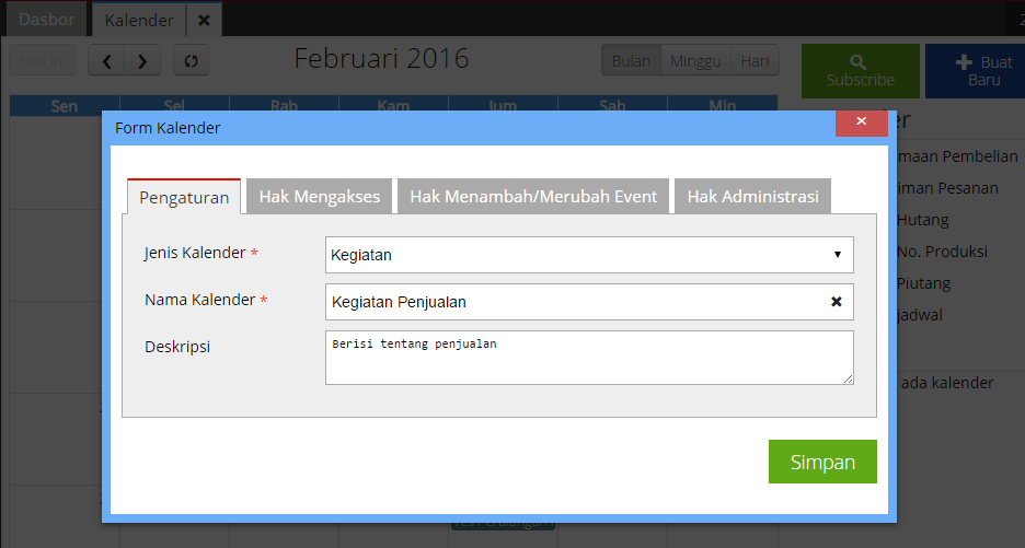 Cara Membuat Jadwal di Fitur Kalendar Accurate Online