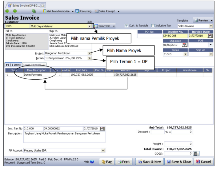 Cara Membuat Penagihan Proyek [Project Bill] di Accurate