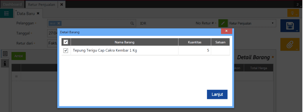 Cara Membuat Retur Penjualan dari Faktur dengan Kuantitas Penuh di Accurate Online