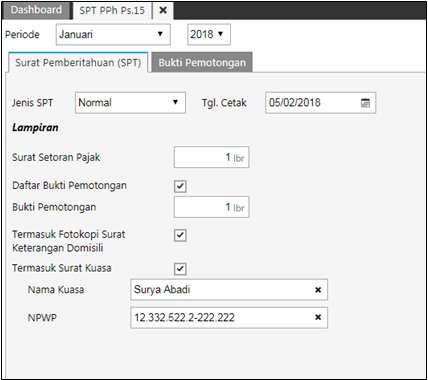 Cara Membuat SPT Pasal 15 di Accurate Online