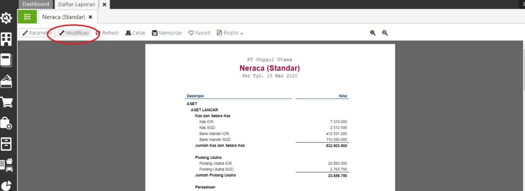 Cara Memodifikasi Laporan Keuangan di Accurate Online