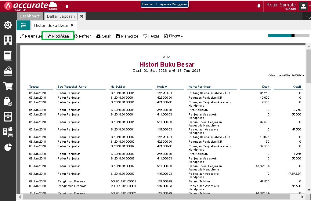 Cara Menampilkan Nomor Urut di Laporan Accurate Online