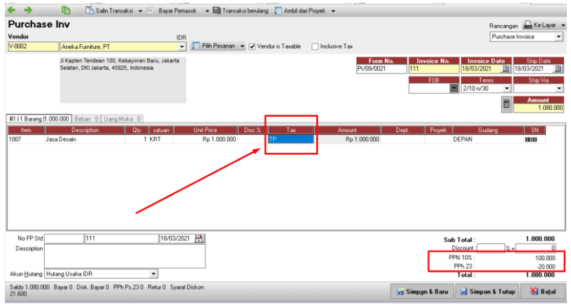 Cara Menampilkan PPh di Invoice pada Accurate