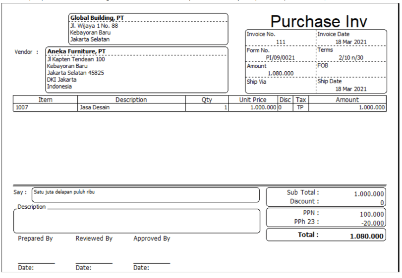 Cara Menampilkan PPh di Invoice pada Accurate