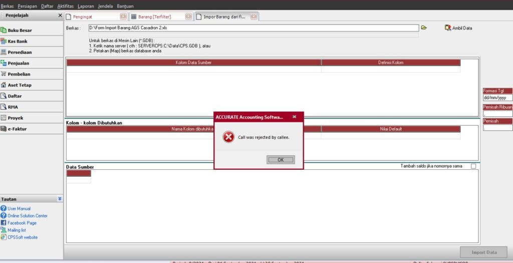 Cara Mengatasi Error Saat Impor Data di Accurate RENE