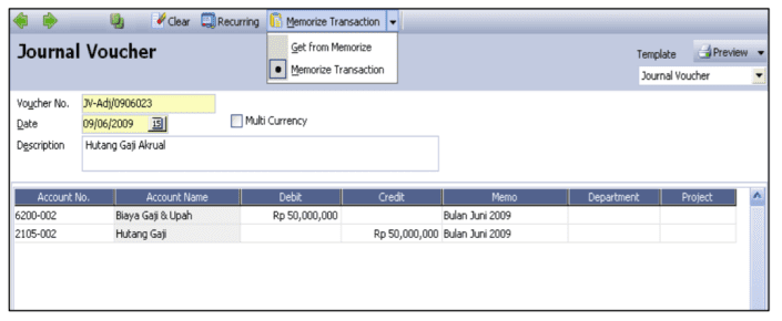 Cara Menggunakan Fitur Memorize Transaction di Accurate