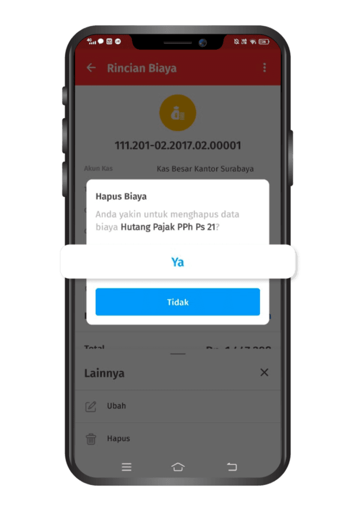 Cara Menghapus Catatan Biaya di Accurate Lite