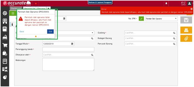Cara Menghapus Perintah Stock Opname di Accurate Online