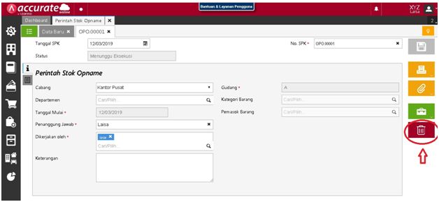 Cara Menghapus Perintah Stock Opname di Accurate Online