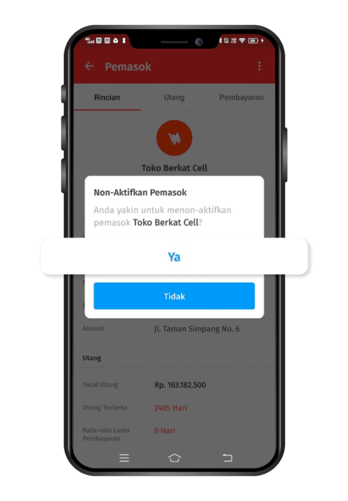 Cara Menonaktifkan Data Pemasok di Accurate Lite