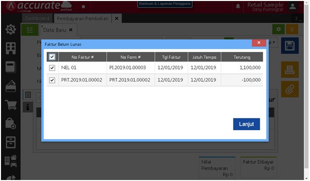 Cara Pencatatan Transaksi Debit Note di Accurate Online