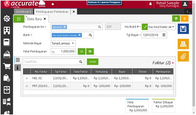 Cara Pencatatan Transaksi Debit Note di Accurate Online