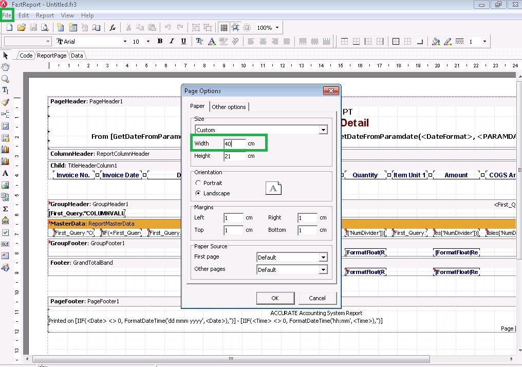Cara Setting Laporan Agar Tidak Terpotong di Accurate