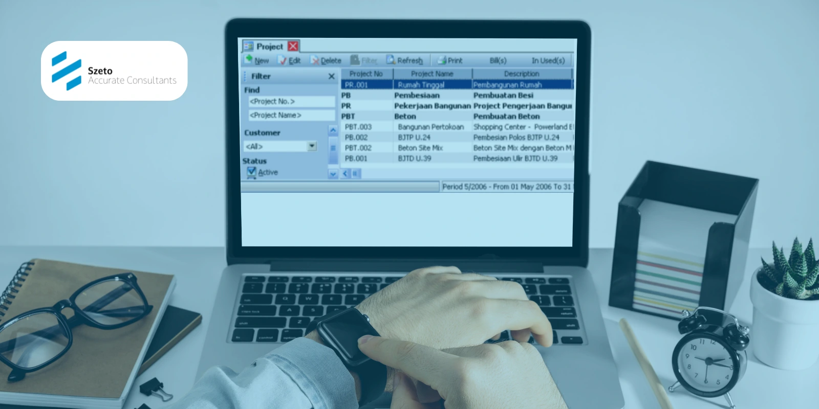 Daftar Aktivitas Proyek [Project List] pada Accurate