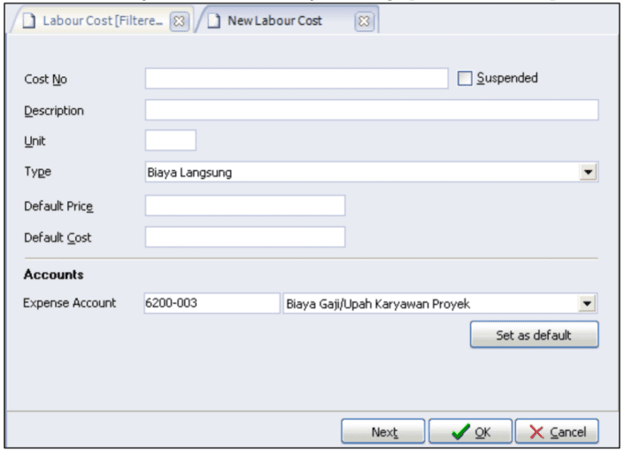 Daftar Upah Pekerja [List of Labour Cost] di Accurate