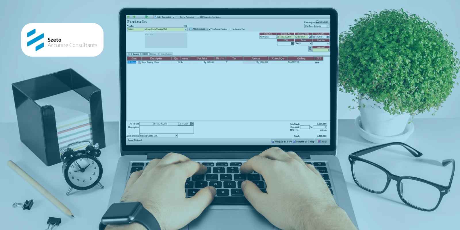 Detail Tabel Formulir Purchase Invoice pada Accurate