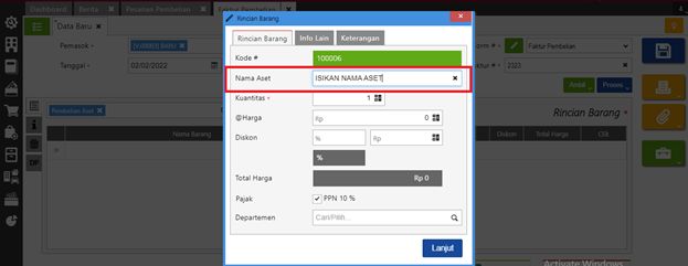 Edit Nama Aset Tetap di Transaksi Pembelian Accurate Online