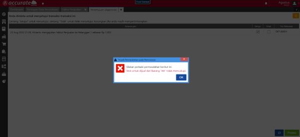 Error Persetujuan Faktur Penjualan di Accurate Online