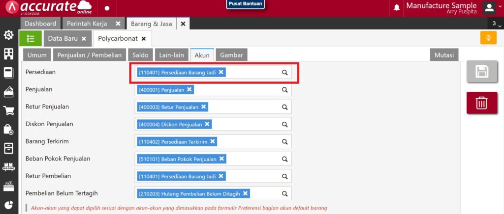 Error Simpan Pengambilan Bahan Baku di Accurate Online