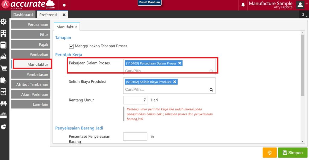 Error Simpan Pengambilan Bahan Baku di Accurate Online