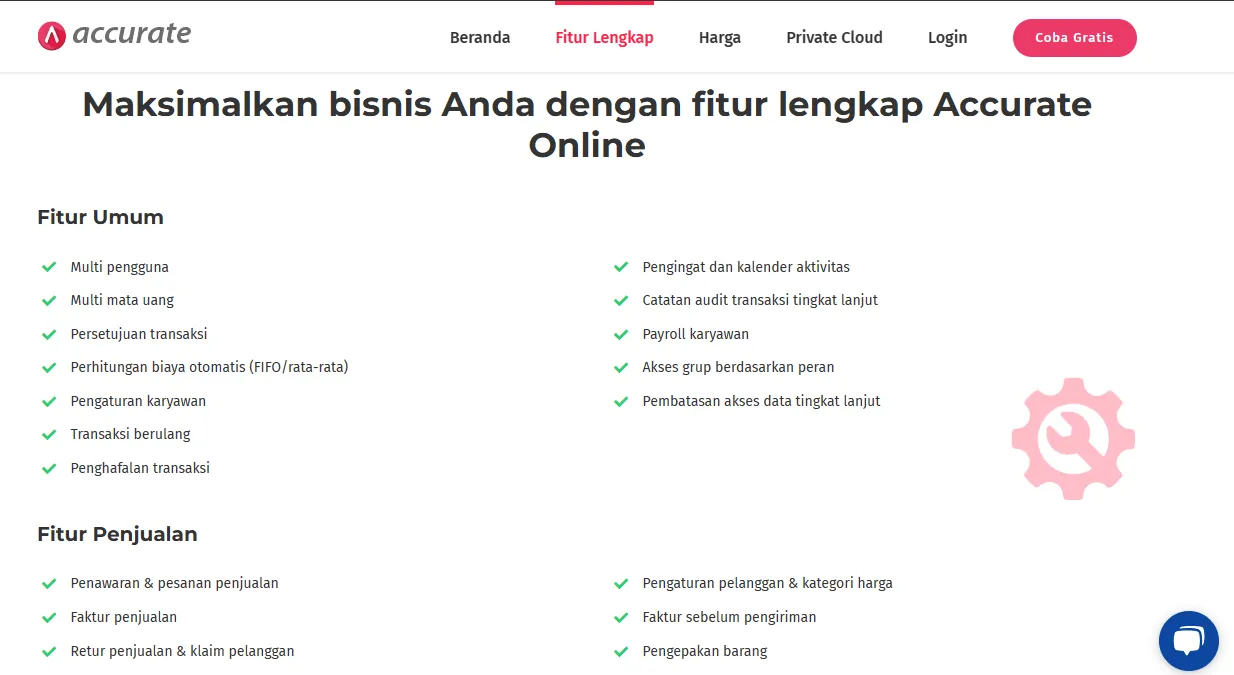 Fitur Accurate Online