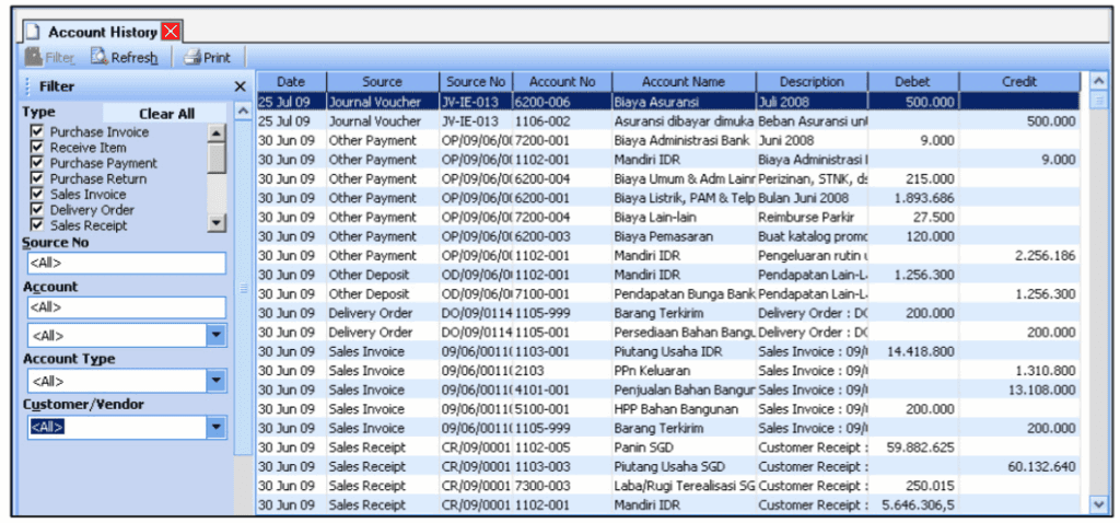Fitur History Akun [Account History] pada Account