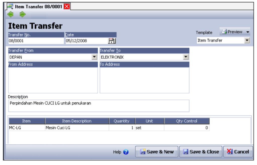 Fitur Pemindahan Barang [Item Transfer] pada Accurate