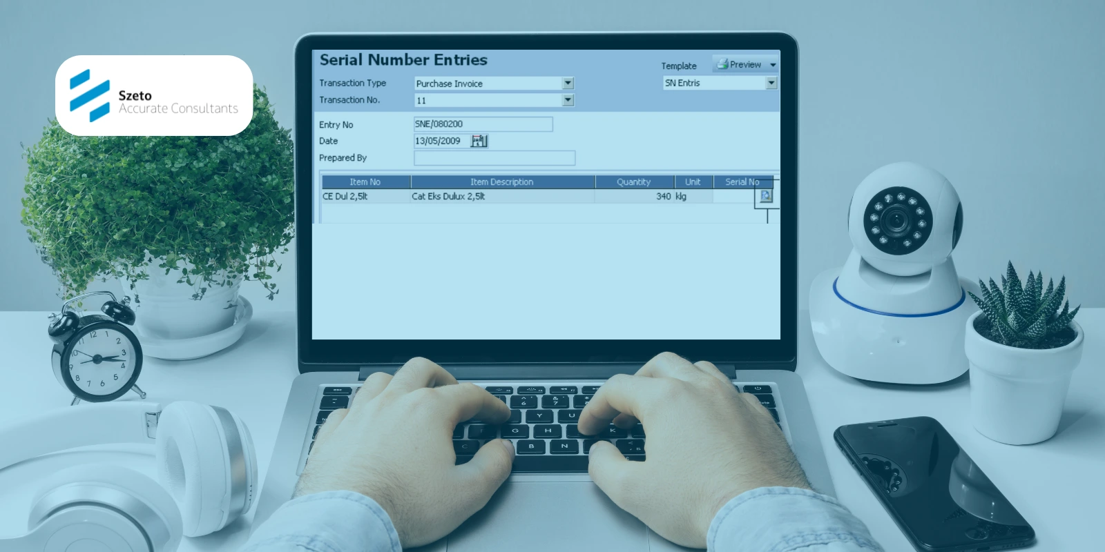 Formulir Serial Number Transaction Entry di Accurate