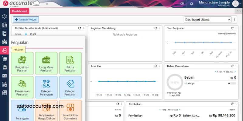 Fungsi Menu Utama dalam Accurate Online