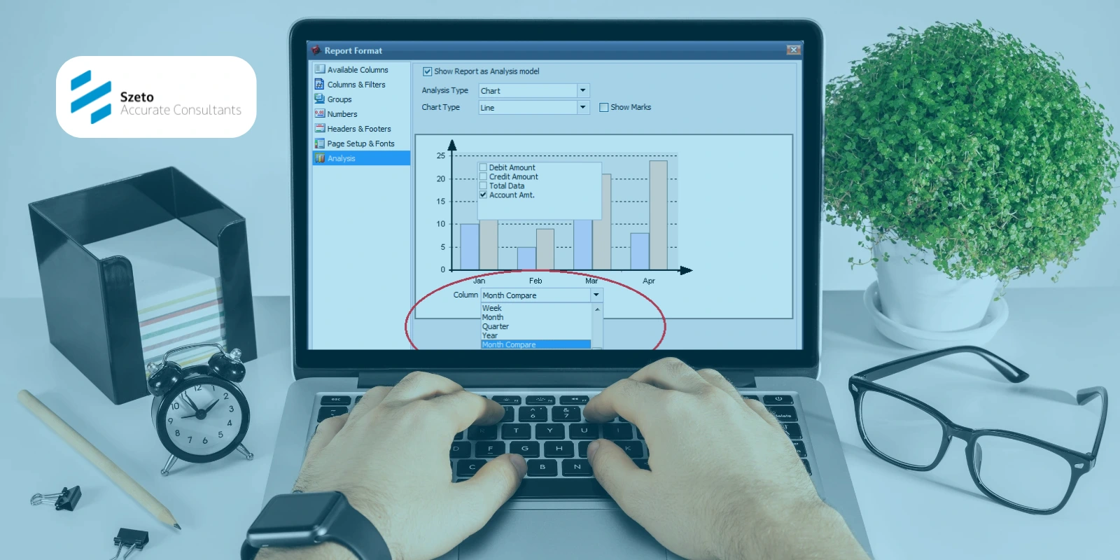 Graph Report Perbandingan pada Akun Tertentu di Accurate