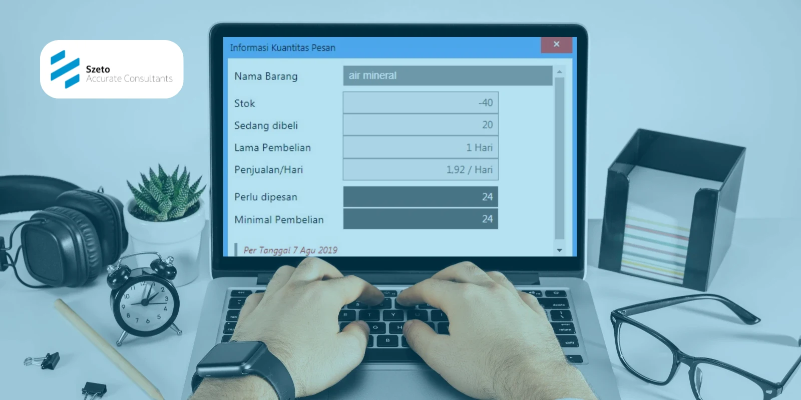 Hitungan Barang Dipesan Ulang di Widget Accurate Online