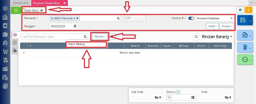 Impor Barang Pada Po Dengan File Excel Di Accurate Online 2