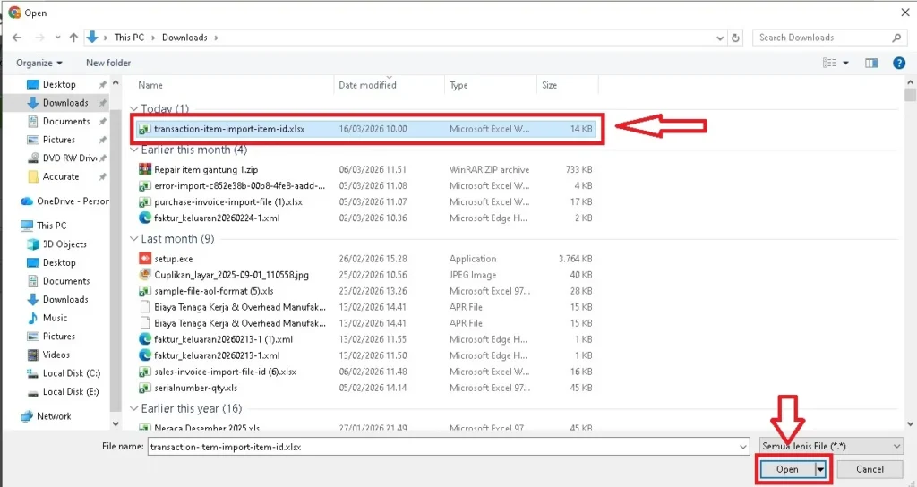 Impor Barang Pada Po Dengan File Excel Di Accurate Online 7