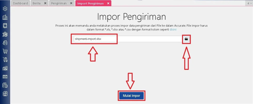 Impor Data Pengiriman Dari File Excel Pada Accurate Online 5